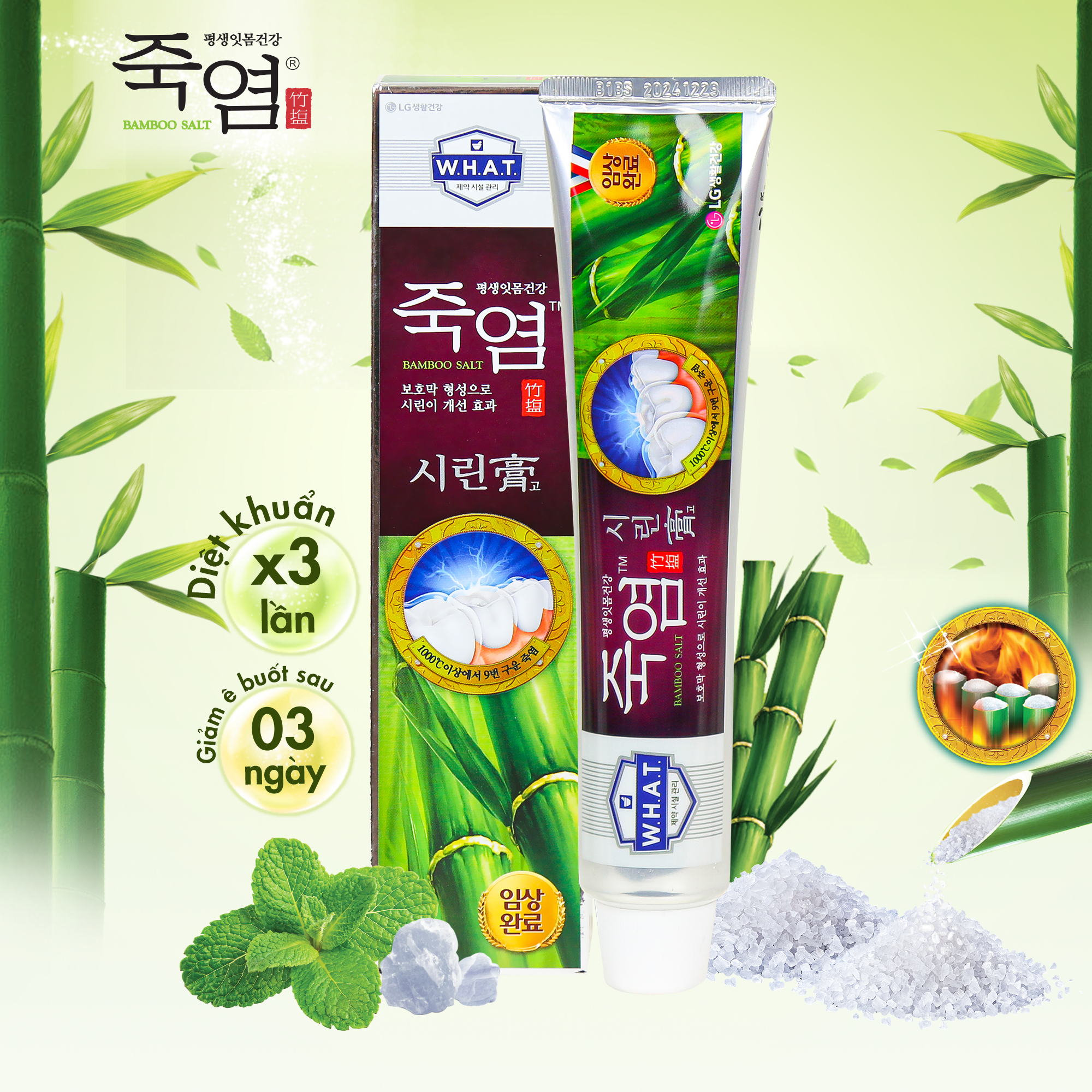 Kem đánh răng Bamboo Salt Shirinnee chăm sóc răng ê buốt 120g/140g